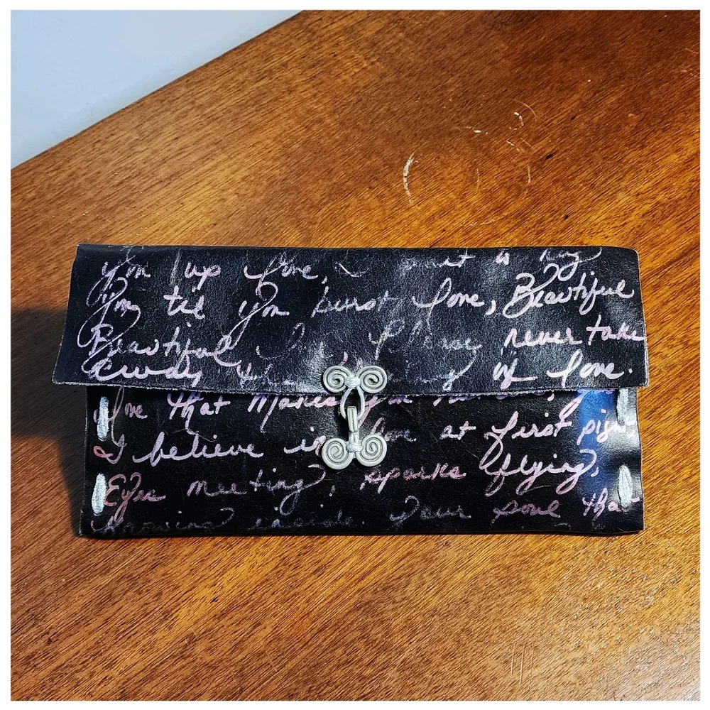 Unique Handwritten Script Clutch - Picture 1 of 3